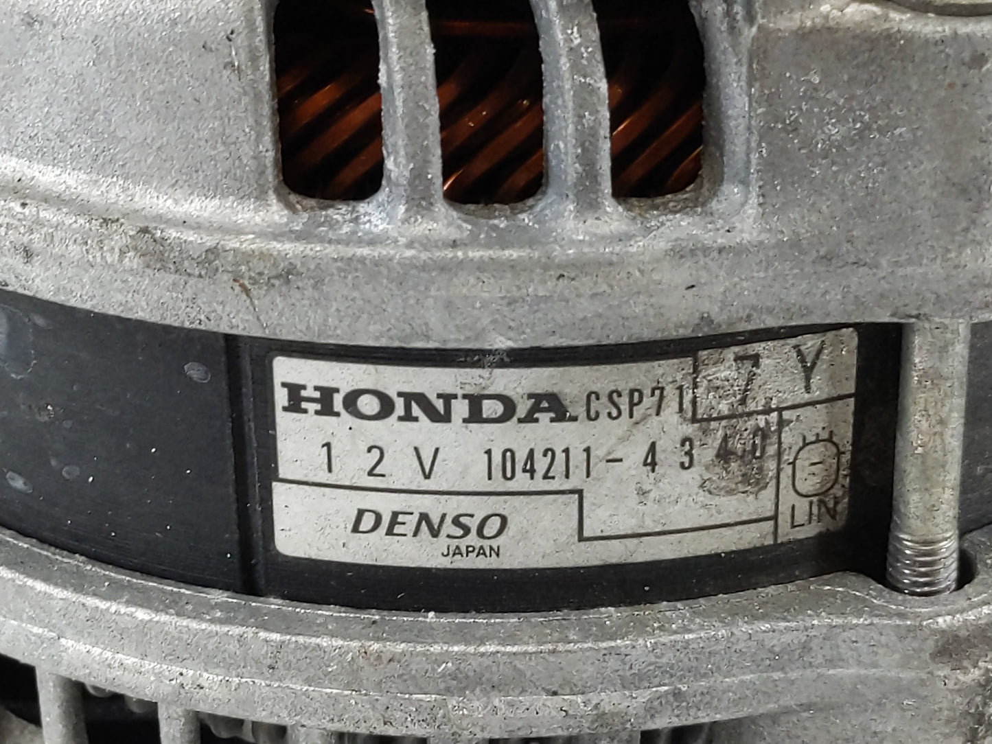 2018-2022 Honda Accord Alternator Replacement Generator Charging Assembly Engine OEM P/N:104211-4340 Fits OEM Used Auto Part