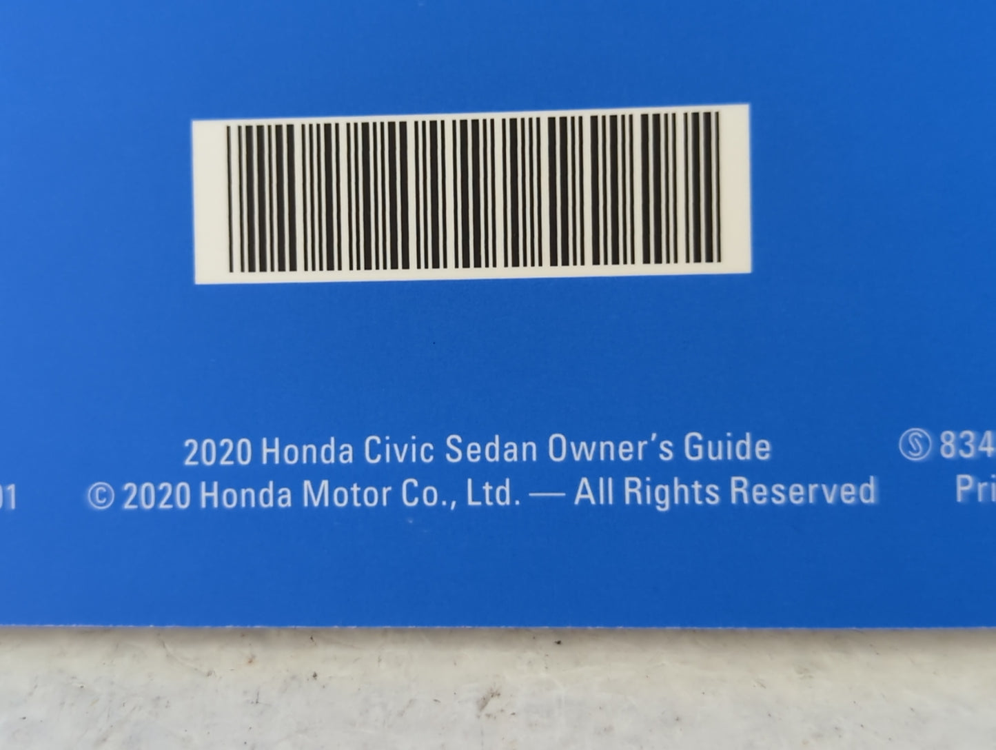 2020 Honda Civic Owners Manual Book Guide P/N:00X31-TBA-G401 OEM Used Auto Parts - Oemusedautoparts1.com