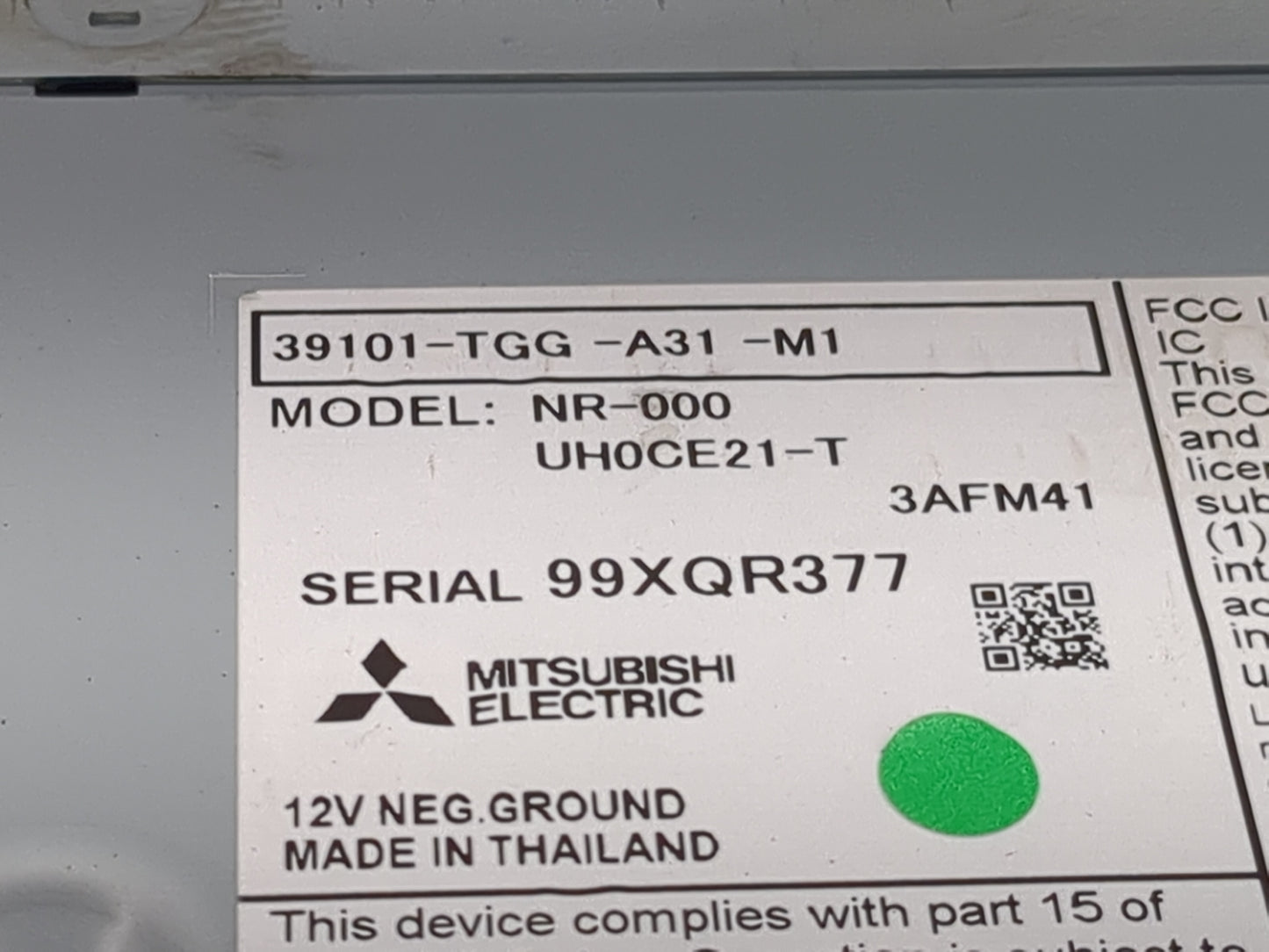 2019-2020 Honda Civic Radio AM FM Cd Player Receiver Replacement P/N:39101-TGG-A31-M1 UH0CE21-T Fits Fits 2019 2020 OEM Used
