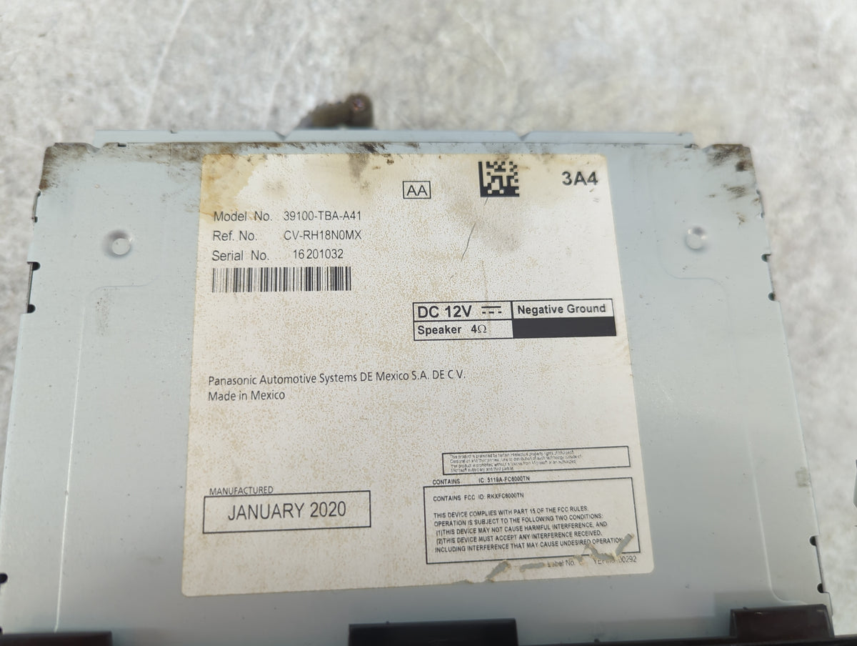 2019-2021 Honda Civic Radio AM FM Cd Player Receiver Replacement P/N:39100-TBA-A41 CV-RH18N0MX Fits Fits 2019 2020 2021 OEM