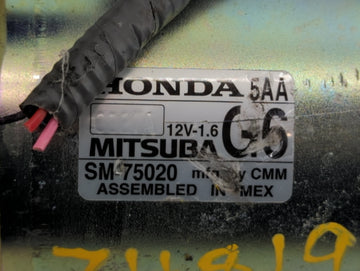 2016-2017 Honda Civic Car Starter Motor Solenoid OEM P/N:SM-75020 Fits Fits 2016 2017 2020 OEM Used Auto Parts