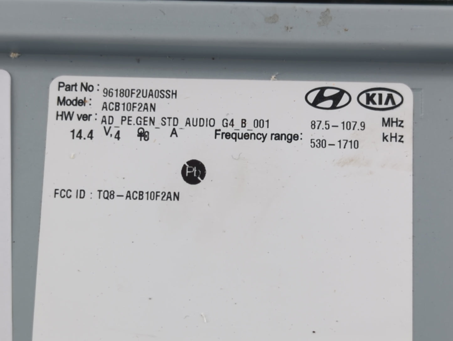 2019-2020 Hyundai Elantra Radio AM FM Cd Player Receiver Replacement P/N:96180F2UASSH Fits Fits 2019 2020 OEM Used Auto Part
