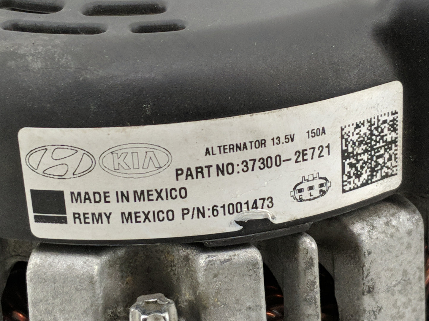 2017-2020 Hyundai Elantra Alternator Replacement Generator Charging Assembly Engine OEM P/N:37300-2E721 Fits OEM Used Auto P