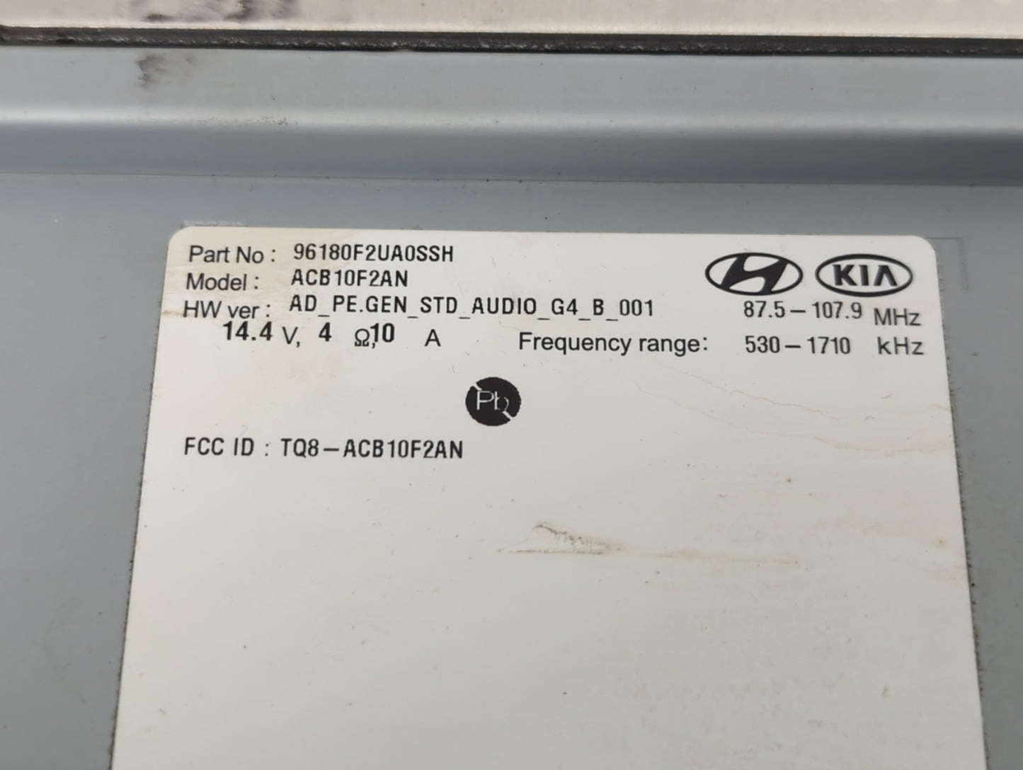 2019-2020 Hyundai Elantra Radio AM FM Cd Player Receiver Replacement P/N:96180F2UA0SSH Fits Fits 2019 2020 OEM Used Auto Par