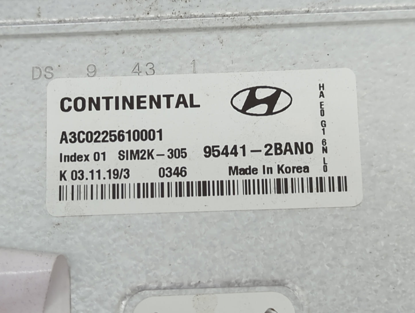 2017-2020 Hyundai Ioniq PCM Engine Control Computer ECU ECM PCU OEM P/N:95441-2BAN0 HAE0G16NL0 Fits Fits 2017 2018 2019 2020