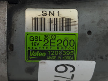 2018-2021 Hyundai Kona Car Starter Motor Solenoid OEM P/N:1209395 36100-2E200 Fits OEM Used Auto Parts