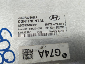2020 Hyundai Veloster PCM Engine Control Computer ECU ECM PCU OEM P/N:JSAUP2US698A A3C0385130201, 39172-2EJW1, 39173-2EJW1 Fits OEM Used Auto Parts