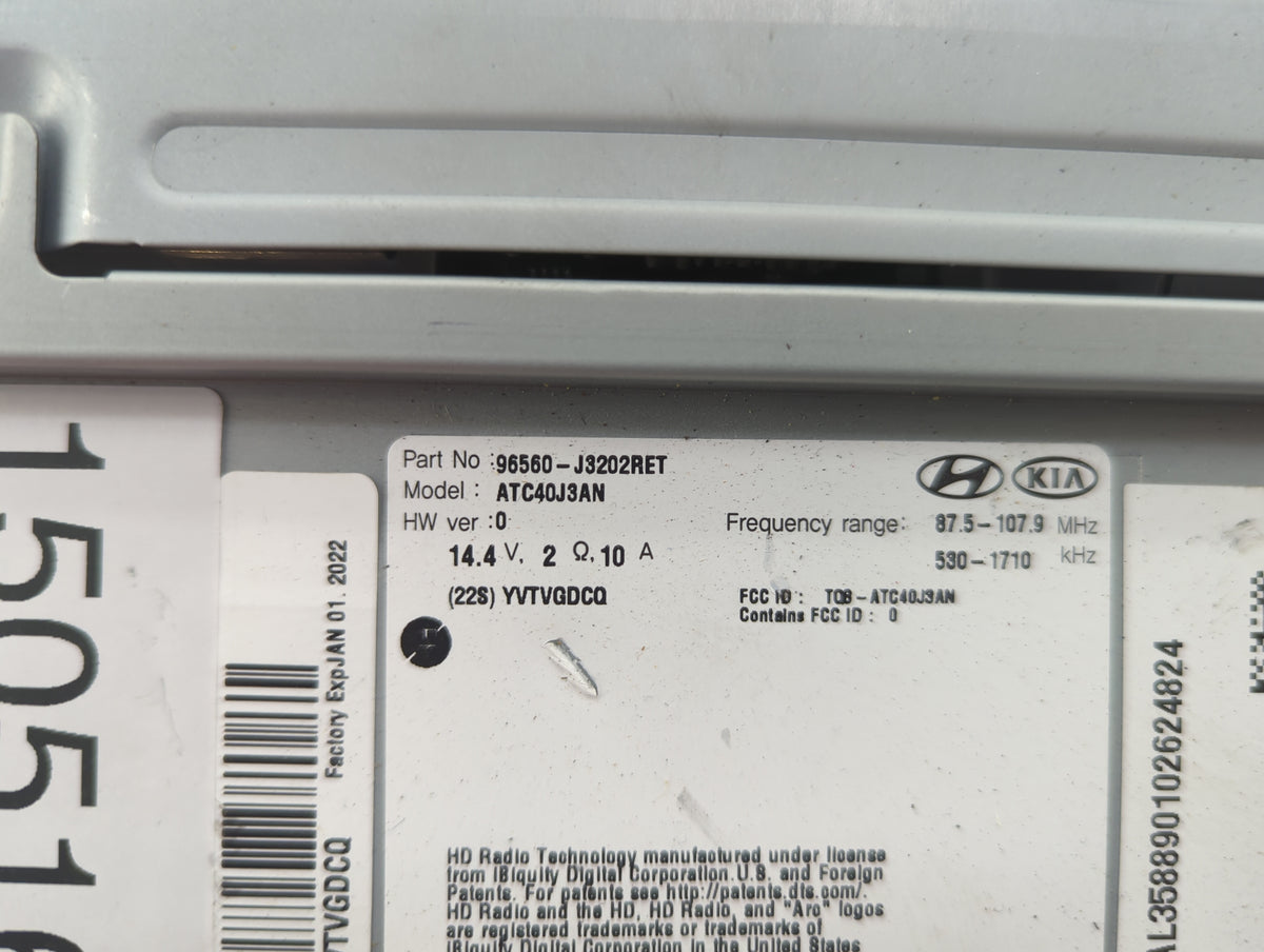 2019-2020 Hyundai Veloster Radio Control Panel 1505167 - Oemusedautoparts1.com