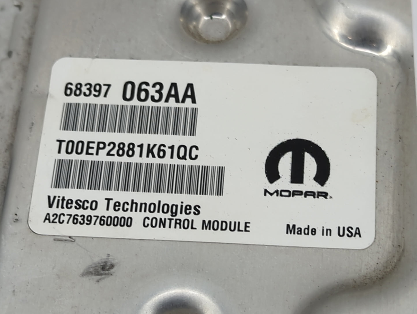 2019-2020 Jeep Cherokee PCM Engine Control Computer ECU ECM PCU OEM P/N:68397063AA T00EP2881K61QC Fits Fits 2019 2020 OEM Us