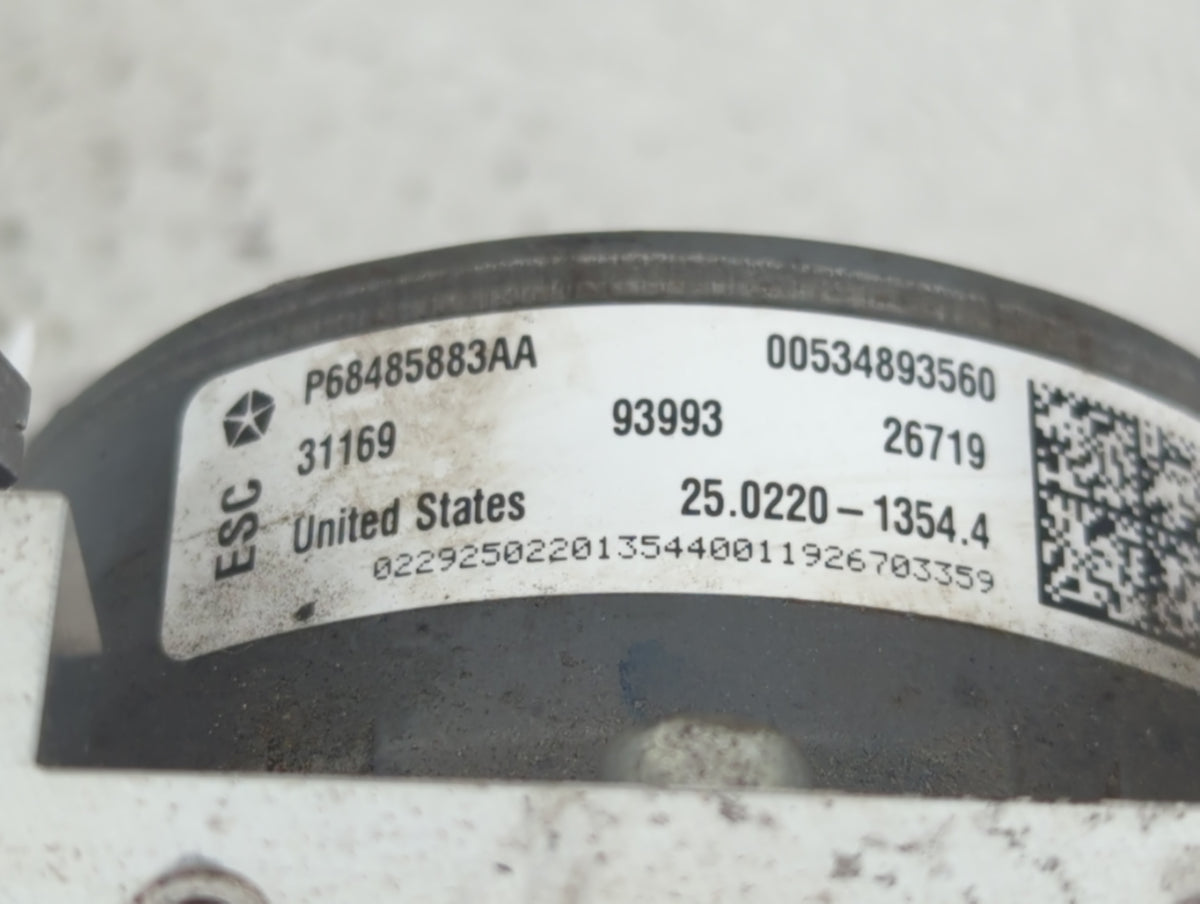 2017-2018 Jeep Compass Anti-Lock Brake ABS Pump Module Actuator OEM P/N:P68485883AA Fits Fits 2017 2018 OEM Used Auto Parts