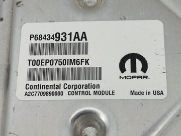 2020-2022 Jeep Grand Cherokee PCM Engine Control Computer ECU ECM PCU OEM P/N:P68434931AA Fits Fits 2020 2021 2022 OEM Used Auto Parts