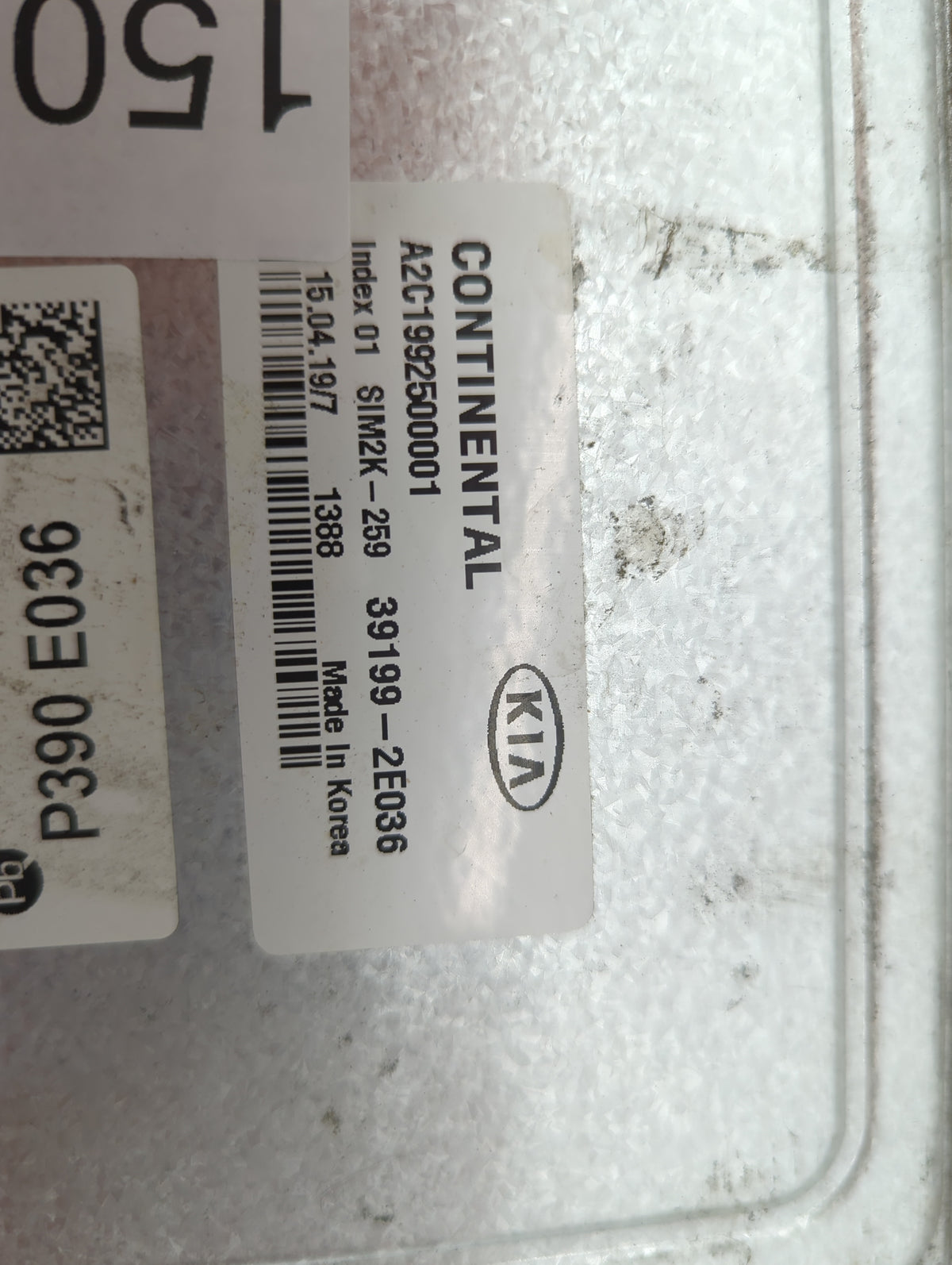 2019-2021 Kia Forte PCM Engine Control Computer ECU ECM PCU OEM P/N:39199-2E036 A2C199250001, SIM2K-259 Fits Fits 2019 2020