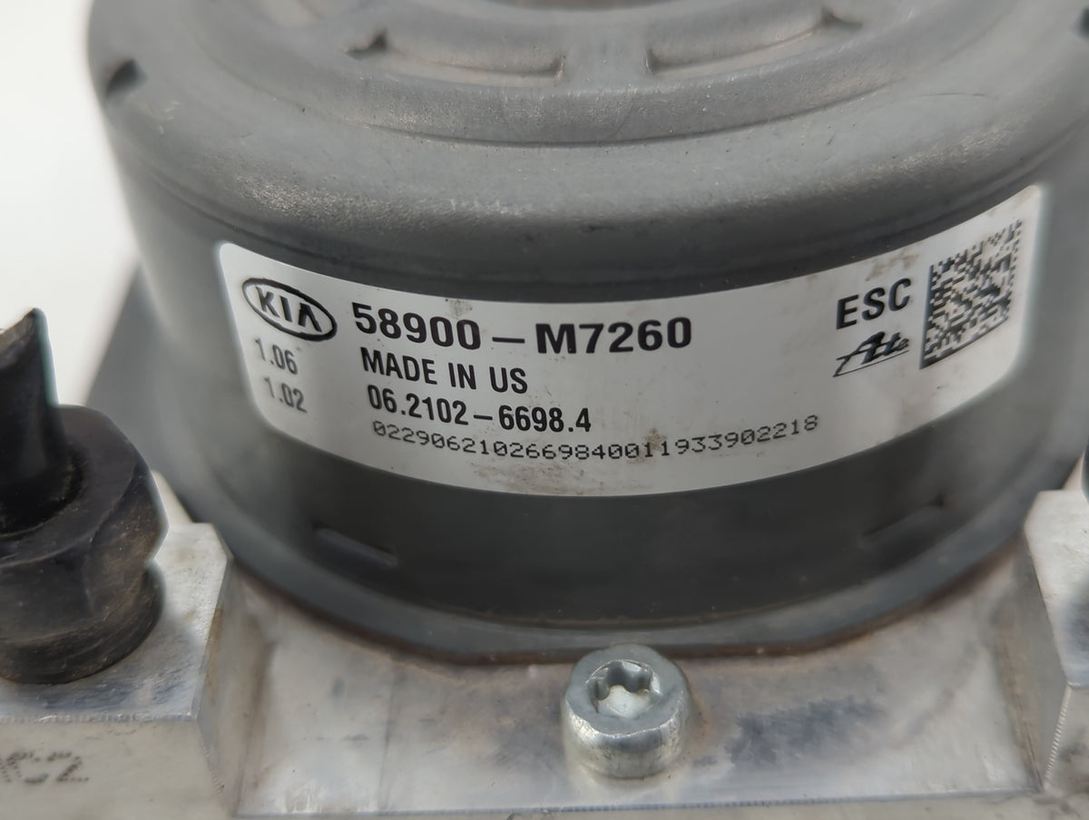 2020 Kia Forte Anti-Lock Brake ABS Pump Module Actuator OEM P/N:58900-M7260 6889162 Fits Fits 2016 2017 2018 OEM Used Auto P