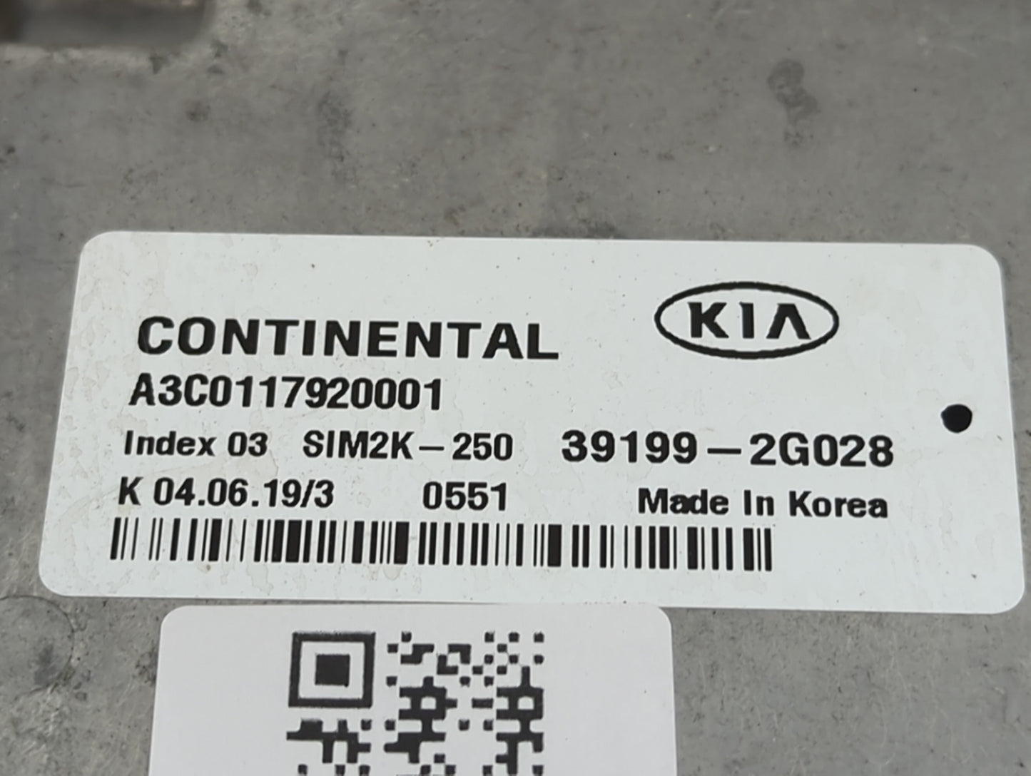2019-2020 Kia Optima PCM Engine Control Computer ECU ECM PCU OEM P/N:39199-2G028 A3C0117920001, SIM2K-250 Fits Fits 2019 202