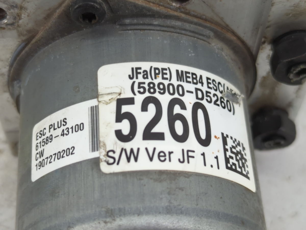 2019-2020 Kia Optima Anti-Lock Brake ABS Pump Module Actuator OEM P/N:58900-D5260 61589-43100 Fits Fits 2019 2020 OEM Used A