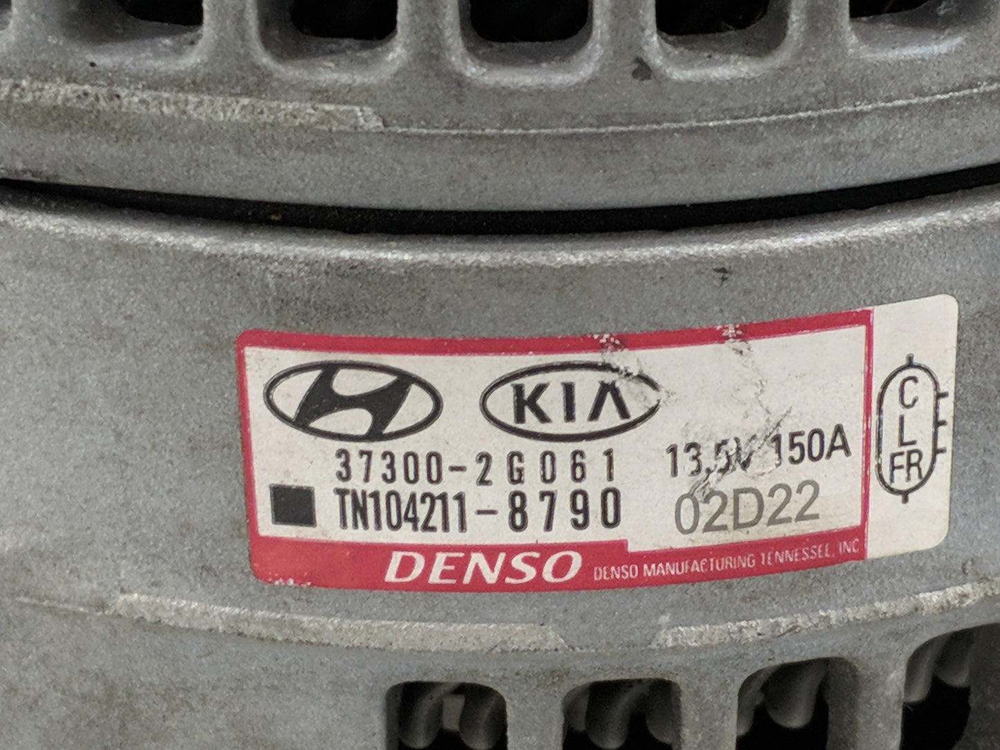 2016-2020 Kia Sorento Alternator Replacement Generator Charging Assembly Engine OEM P/N:37300-2G061 Fits OEM Used Auto Parts