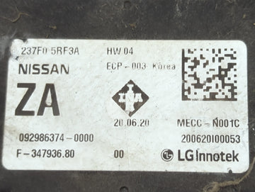 2020 Nissan Kicks PCM Engine Control Computer ECU ECM PCU OEM P/N:237F05RF3A Fits OEM Used Auto Parts