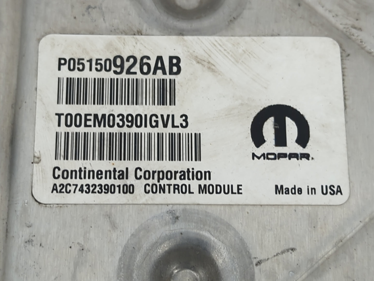 2015-2020 Ram Promaster 2500 PCM Engine Control Computer ECU ECM PCU OEM P/N:P05150926AB T00EM0390IGVL3 Fits Fits 2015 2016