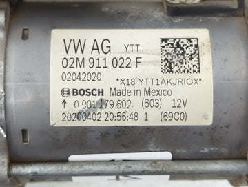 2018-2022 Volkswagen Tiguan Car Starter Motor Solenoid OEM P/N:02M 911 022 F Fits Fits 2018 2019 2020 2021 2022 OEM Used Auto Parts