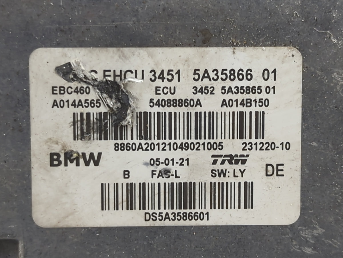 2018-2021 Bmw X3 Anti-Lock Brake ABS Pump Module Actuator OEM P/N:5A35866 Fits Fits 2016 2017 2018 2019 2020 2021 OEM Used A