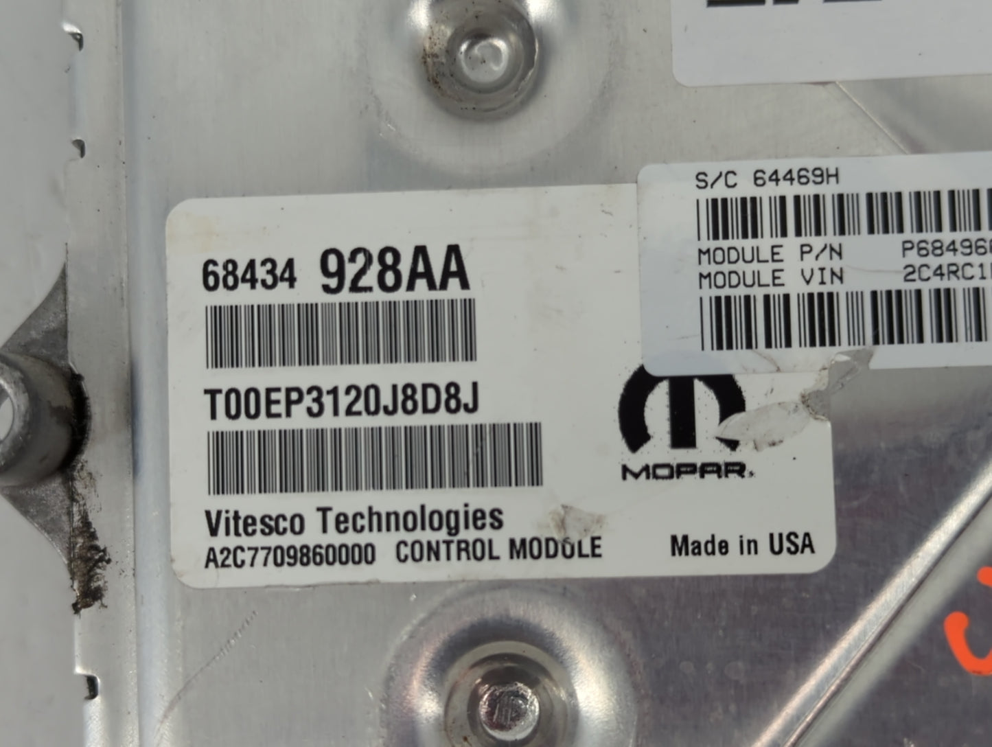 2021-2022 Chrysler Voyager PCM Engine Control Computer ECU ECM PCU OEM P/N:P68496650AH 68434928AA Fits Fits 2020 2021 2022 O