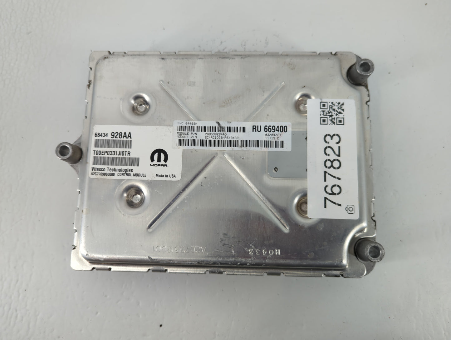 2021-2022 Chrysler Voyager PCM Engine Control Computer ECU ECM PCU OEM P/N:P68536264AD 68434928AA Fits Fits 2020 2021 2022 O