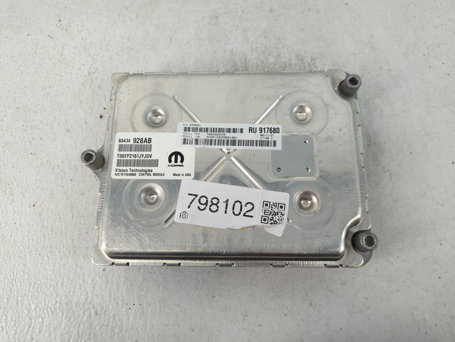 2021-2022 Chrysler Voyager PCM Engine Control Computer ECU ECM PCU OEM P/N:P68536264AE 68434928AB Fits Fits 2020 2021 2022 O