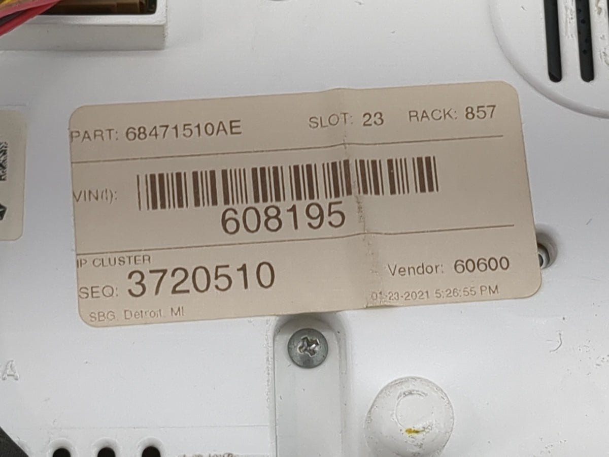 2021 Dodge Durango Instrument Cluster Speedometer Gauges P/N:68471510AE Miles:110K Fits OEM Used Auto Parts - Oemusedautopar