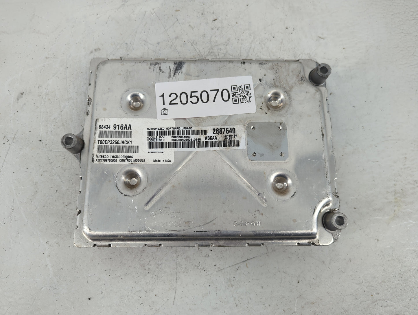2021 Dodge Ram 1500 PCM Engine Control Computer ECU ECM PCU OEM P/N:68434916AA Fits Fits 2022 OEM Used Auto Parts - Oemuseda