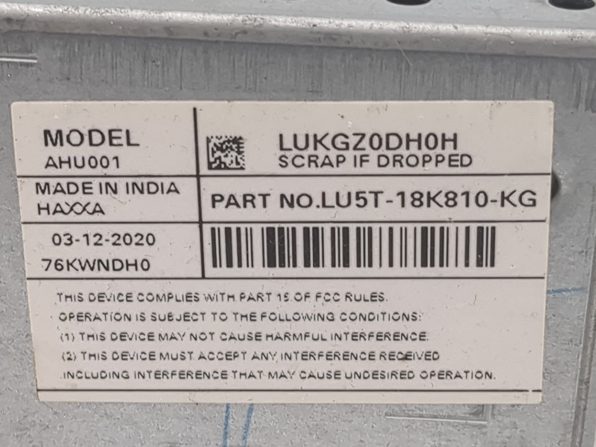 2018-2022 Ford Ecosport Radio AM FM Cd Player Receiver Replacement P/N:LUKGZ0DH0H LU5T-18K810-KG Fits OEM Used Auto Parts -
