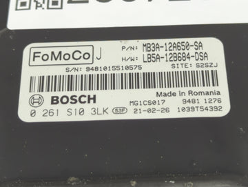 2021-2022 Ford Ranger PCM Engine Control Computer ECU ECM PCU OEM P/N:MB3A-12A650-SA Fits Fits 2021 2022 OEM Used Auto Parts