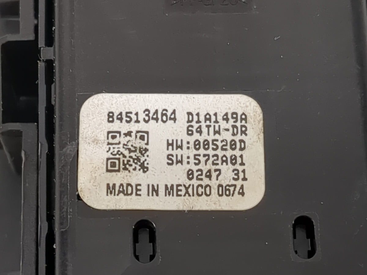 2021 Gmc Terrain Master Power Window Switch Replacement Driver Side Left P/N:84513464 D1A149A, 64TW-DR Fits OEM Used Auto Pa