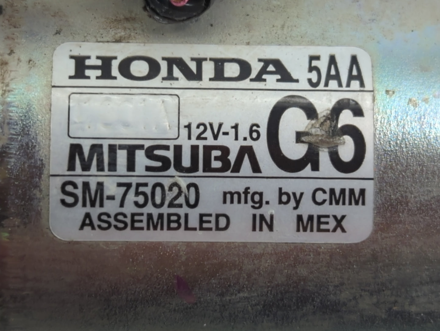 2016-2017 Honda Civic Car Starter Motor Solenoid OEM P/N:SM-75020 Fits Fits 2016 2017 2020 OEM Used Auto Parts - Oemusedauto