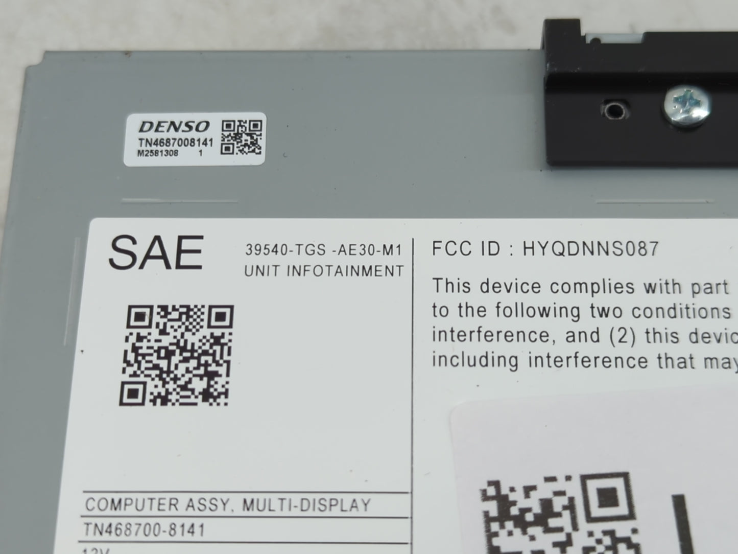 2021 Honda Passport Radio AM FM Cd Player Receiver Replacement P/N:39540-TGS-AE30-M1 Fits OEM Used Auto Parts - Oemusedautop