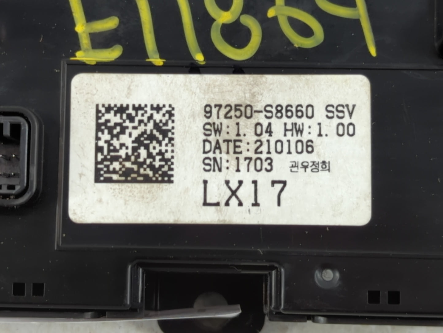 2020-2022 Hyundai Palisade Climate Control Module Temperature AC/Heater Replacement P/N:97250-S8660 Fits Fits 2020 2021 2022