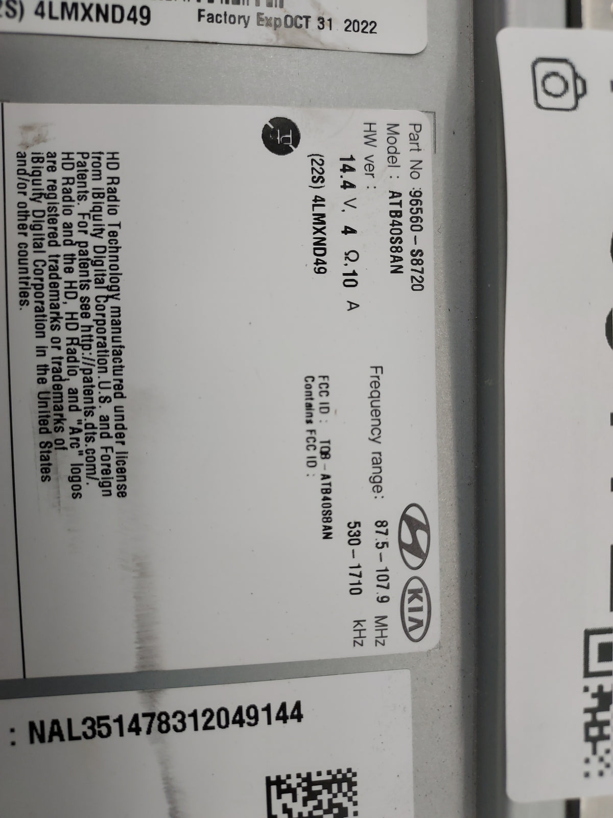 2021 Hyundai Palisade Information Display Screen 1499172 - Oemusedautoparts1.com