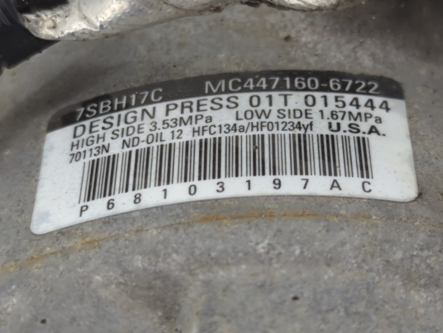 2014-2022 Jeep Cherokee Air Conditioning A/c Ac Compressor Oem 1466903 - Oemusedautoparts1.com