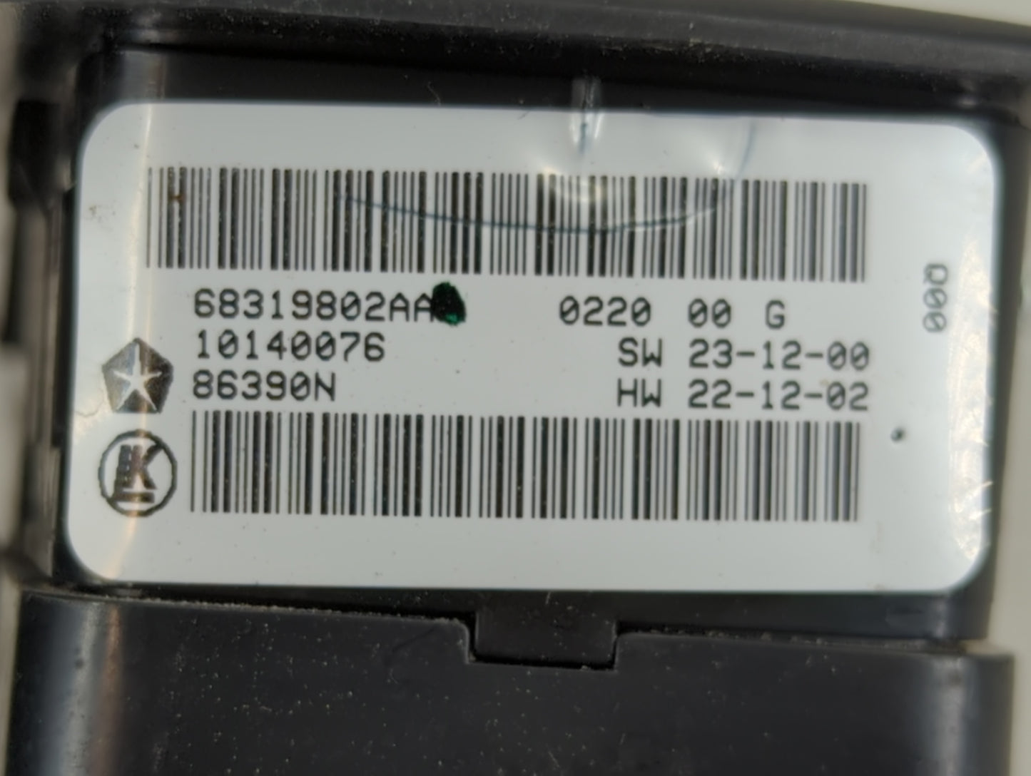 2016-2022 Jeep Grand Cherokee Master Power Window Switch Replacement Driver Side Left P/N:68319802AA Fits OEM Used Auto Part