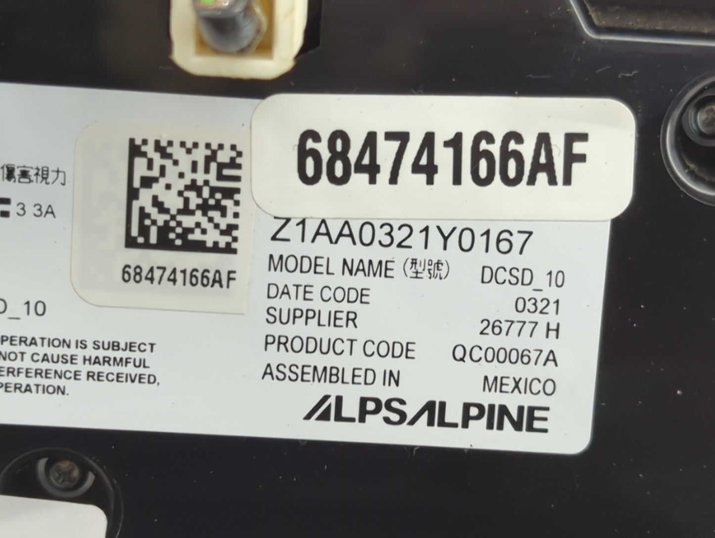 2021-2022 Jeep Grand Cherokee Climate Control Module Temperature AC/Heater Replacement P/N:68474166AF Fits Fits 2021 2022 OE