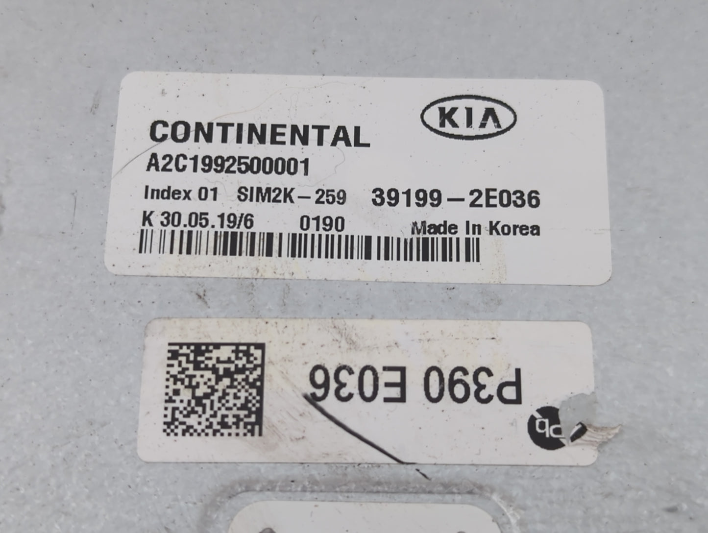 2019-2021 Kia Forte PCM Engine Control Computer ECU ECM PCU OEM P/N:39199-2E036 Fits Fits 2019 2020 2021 OEM Used Auto Parts