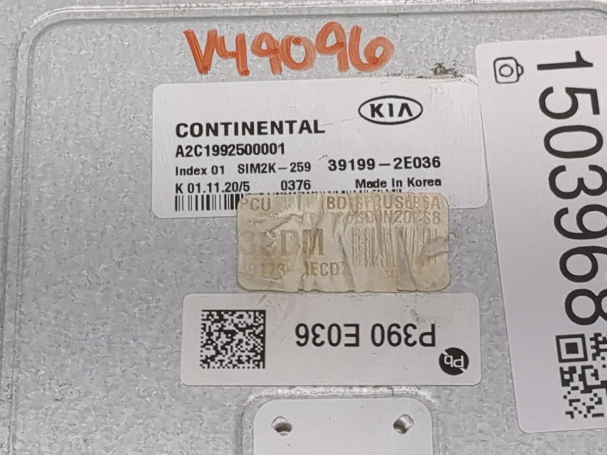 2019-2021 Kia Forte PCM Engine Control Computer ECU ECM PCU OEM P/N:39199-2E036 A2C1992500001, SIM2K-259 Fits Fits 2019 2020