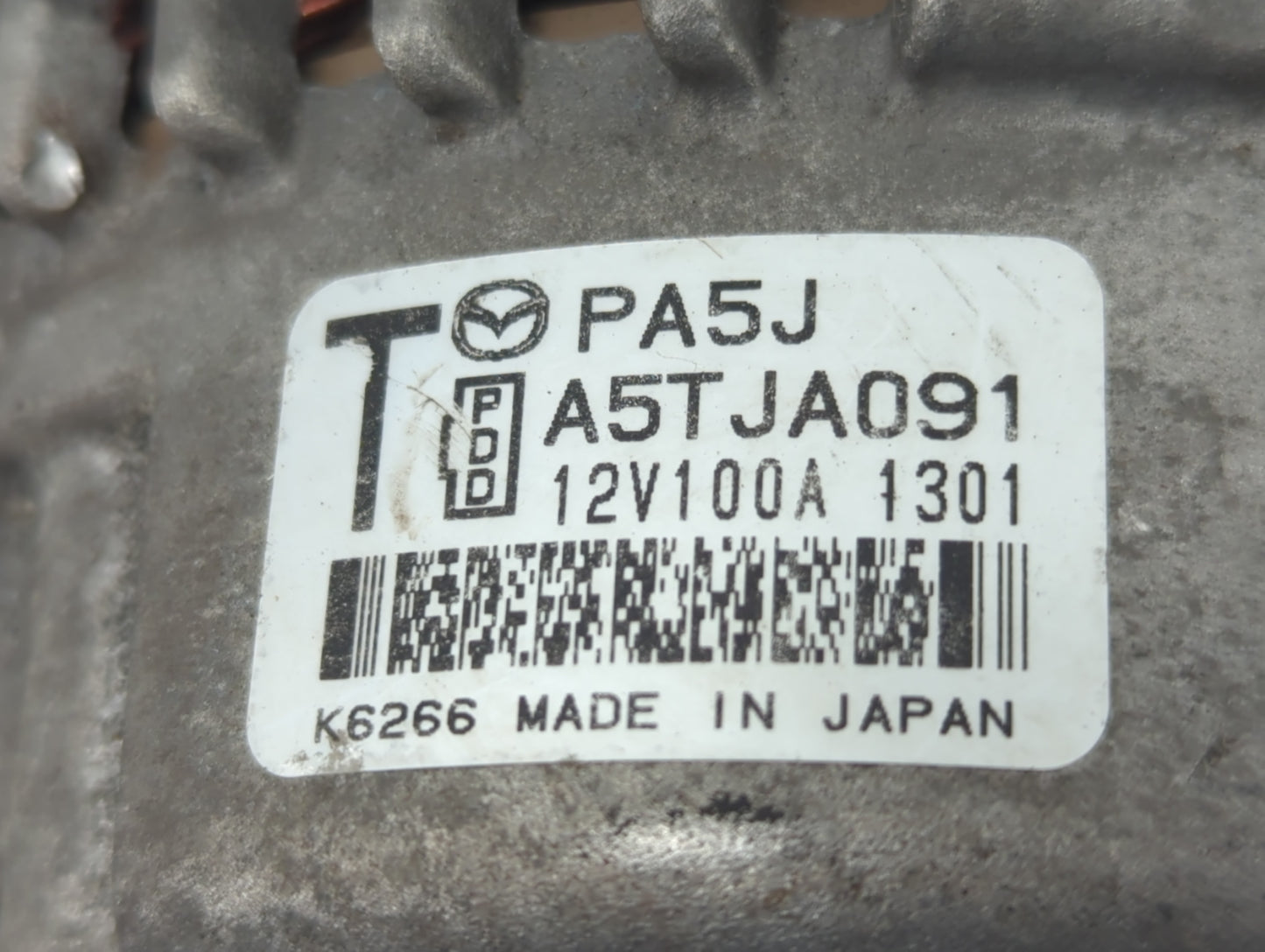 2017-2022 Mazda Cx-5 Alternator Replacement Generator Charging Assembly Engine OEM P/N:A5TJA091 Fits OEM Used Auto Parts - O