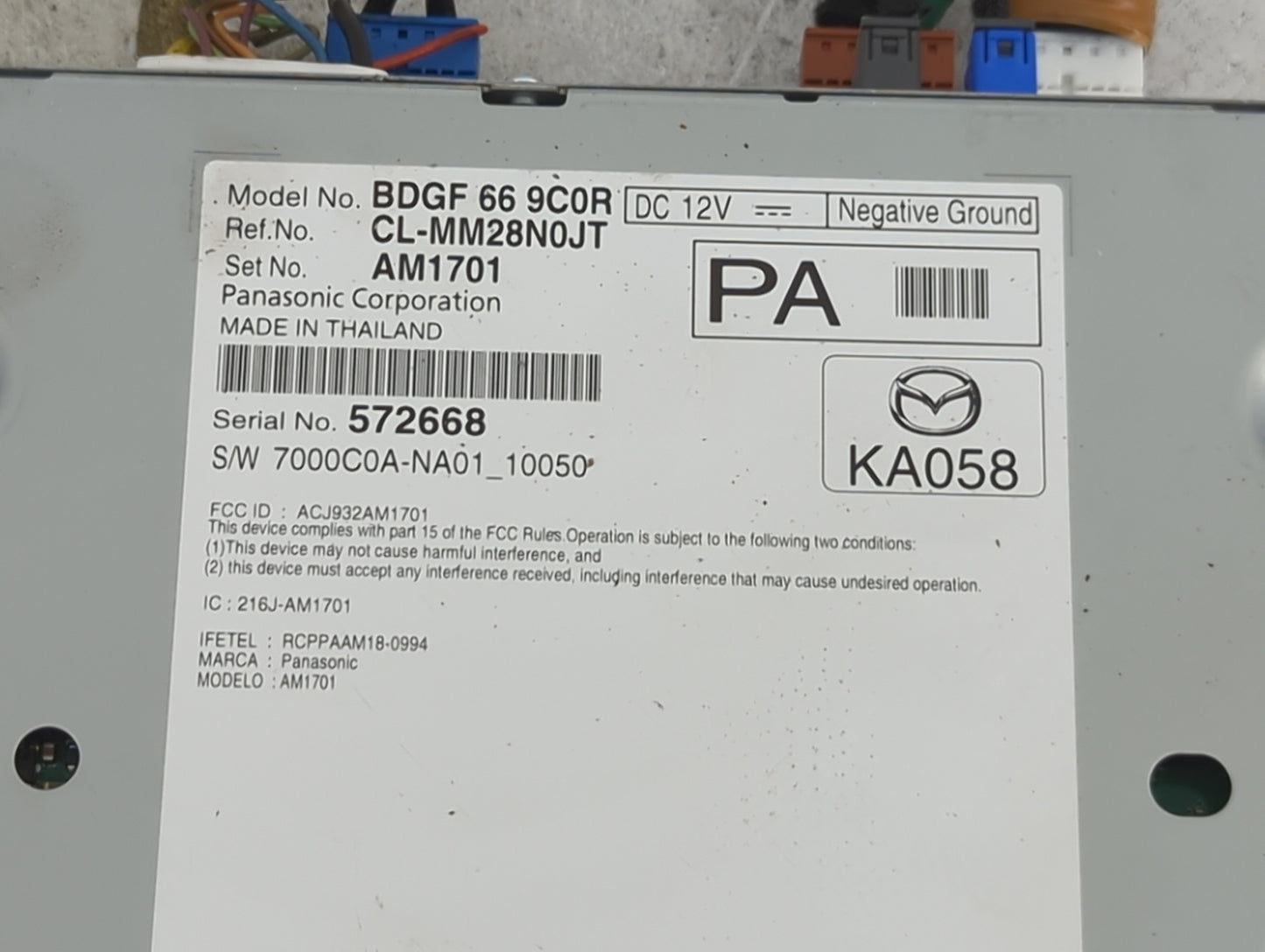 2021 Mazda Mazda 3 Radio AM FM Cd Player Receiver Replacement P/N:BDGF669C0R CL-MM28N0JT, AM1701, ACJ932AM1701 Fits Fits 201