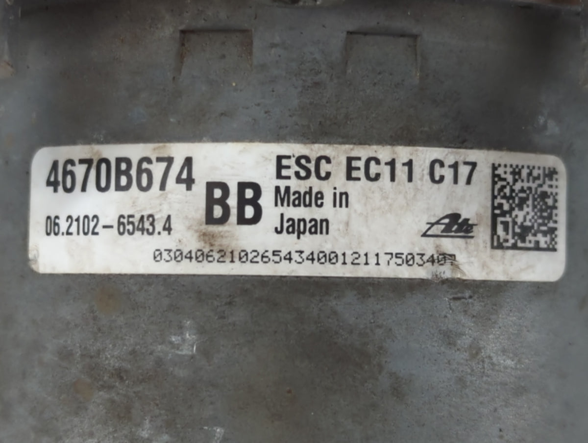 2021 Mitsubishi Outlander Sport Anti-Lock Brake ABS Pump Module Actuator OEM P/N:4670B674 Fits OEM Used Auto Parts - Oemused