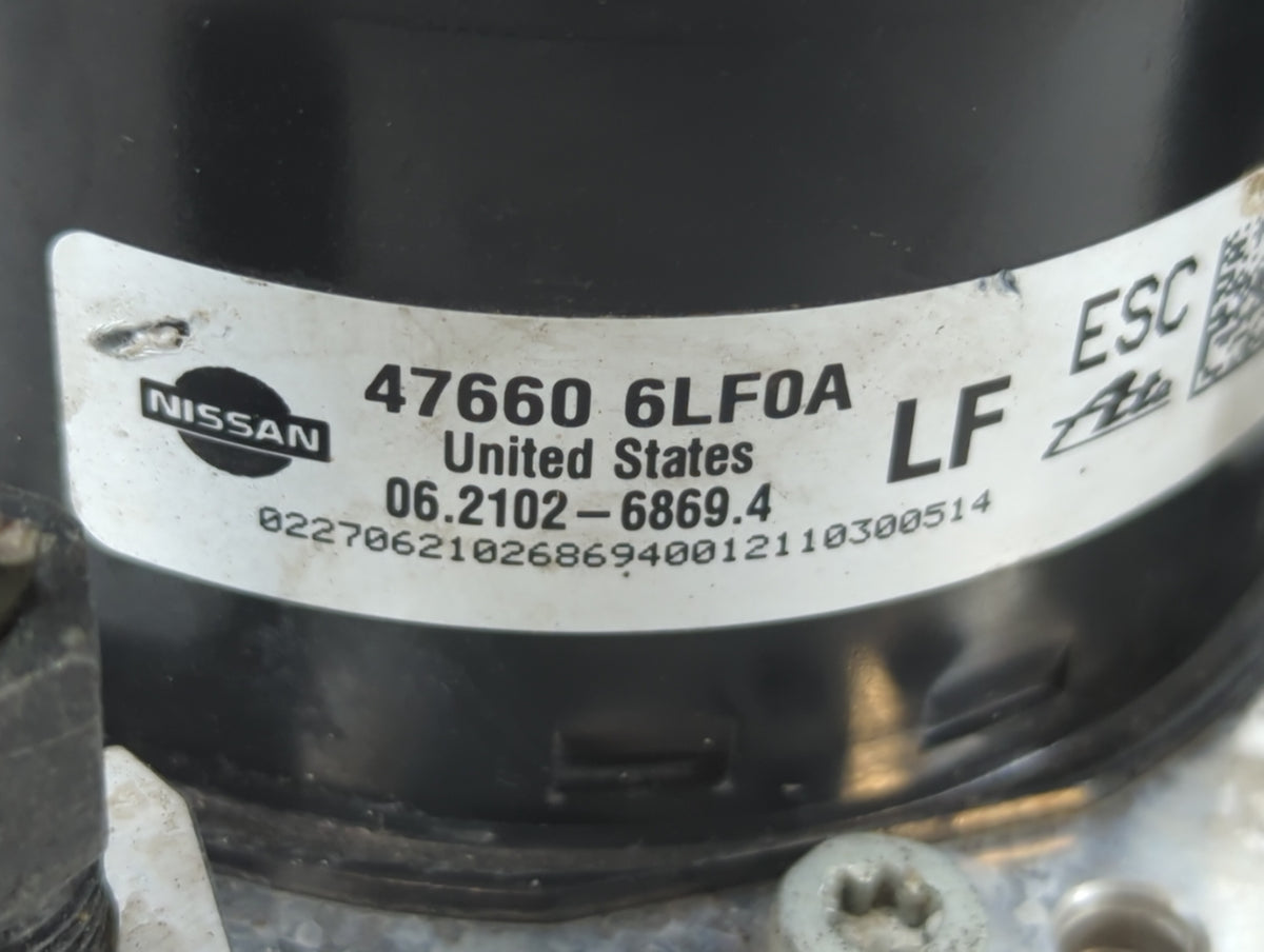 2020-2022 Nissan Sentra Anti-Lock Brake ABS Pump Module Actuator OEM P/N:47660 6LF0A Fits Fits 2020 2021 2022 OEM Used Auto