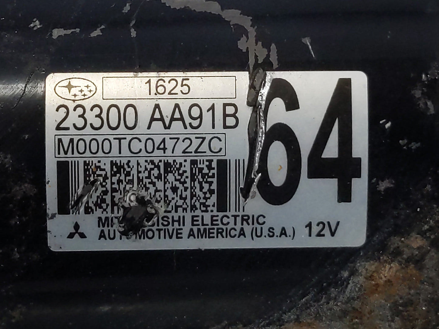 2021 Subaru Ascent Car Starter Motor Solenoid OEM P/N:23300 AA91B M000TC0471ZC, 23300 AA91A Fits OEM Used Auto Parts - Oemus