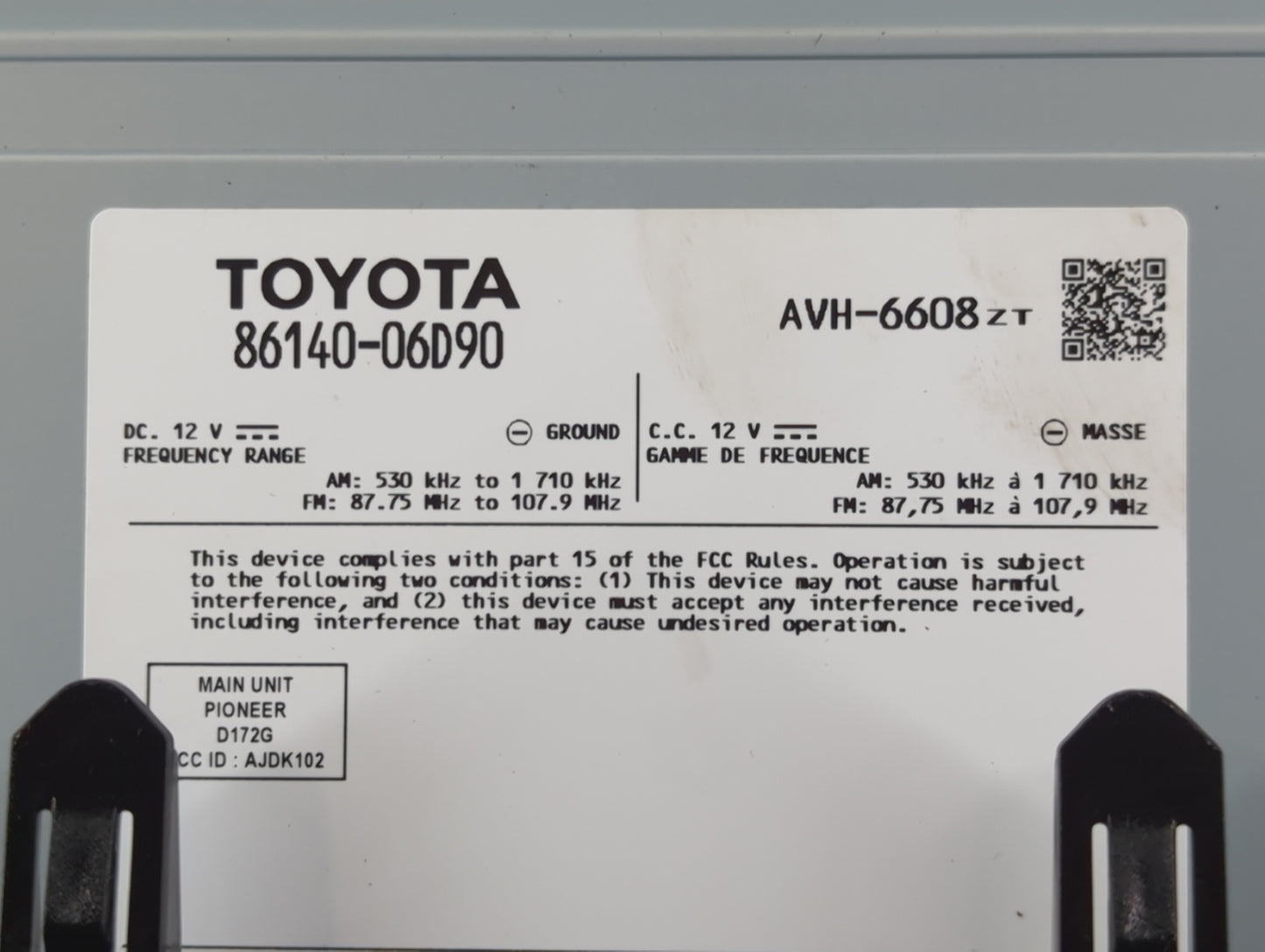 2020-2022 Toyota Camry Radio AM FM Cd Player Receiver Replacement P/N:86140-06D90 Fits Fits 2020 2021 2022 OEM Used Auto Par