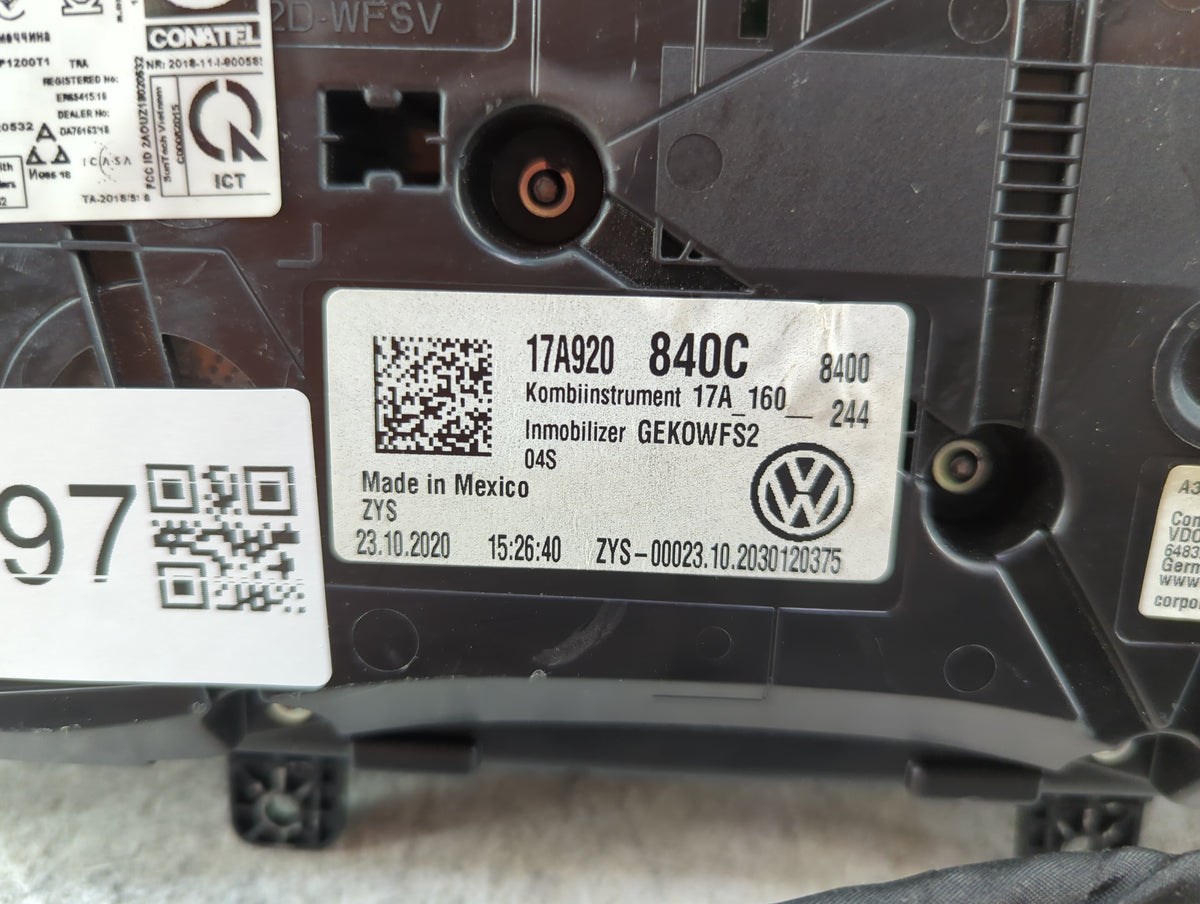 2021 Volkswagen Jetta Instrument Cluster Speedometer Gauges P/N:17A920840C A2C12961100 Miles: Fits OEM Used Auto Parts - Oem