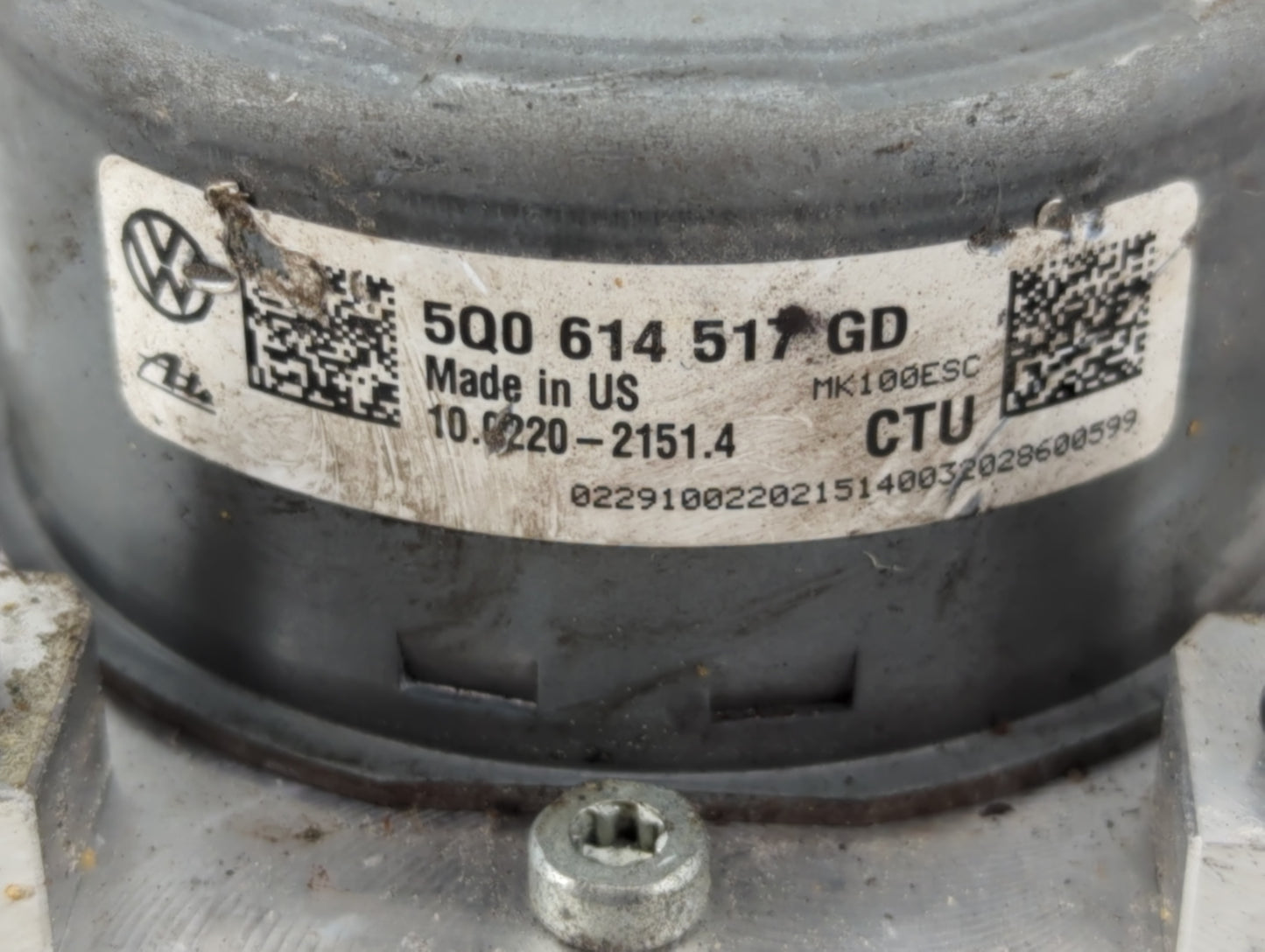 2021 Volkswagen Jetta ABS Pump Control Module Replacement P/N:5Q0 614 517 GD Fits OEM Used Auto Parts - Oemusedautoparts1.co