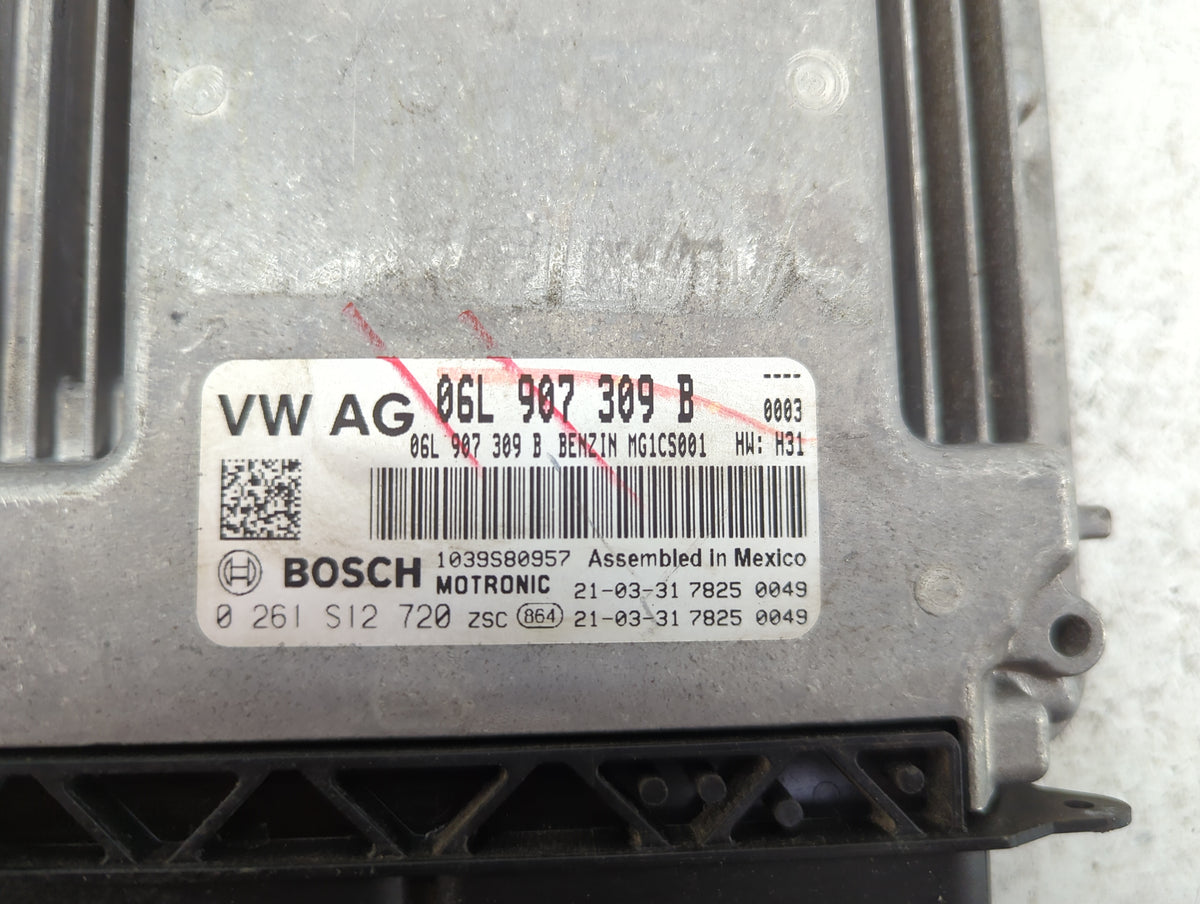 2018-2020 Volkswagen Tiguan PCM Engine Control Computer ECU ECM PCU OEM P/N:06L907309B 0261S12720 Fits Fits 2018 2019 2020 O